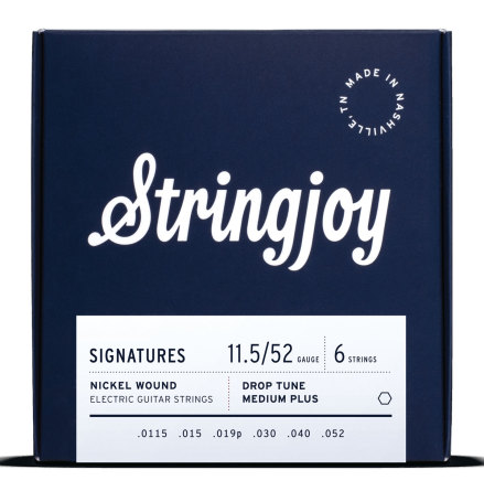 Stringjoy Balanced Medium Plus Gauge (11.5-52) Nickel Wound Electric Guitar Strings