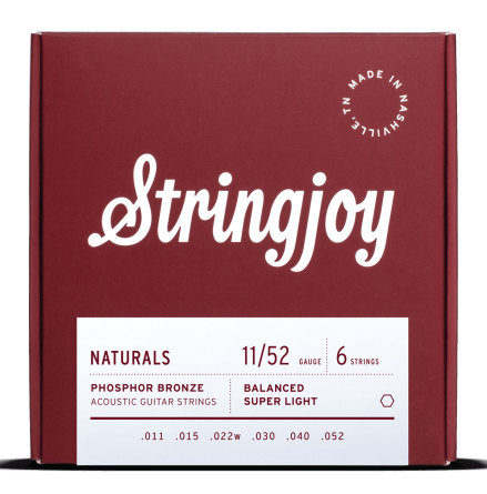 Stringjoy Natural Phosphor Bronze Super Light Gauge (11-52) Acoustic Guitar Strings