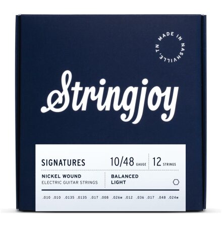 Stringjoy Signatures | 12 String Balanced Light Gauge (10-48) Nickel Wound Electric Guitar Strings