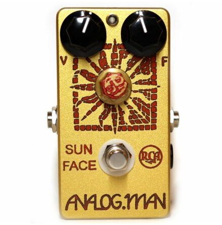 Analog Man SunFace Fuzz RCA Germanium LOW GAIN tr w/ LED, Power Jack and Sundial